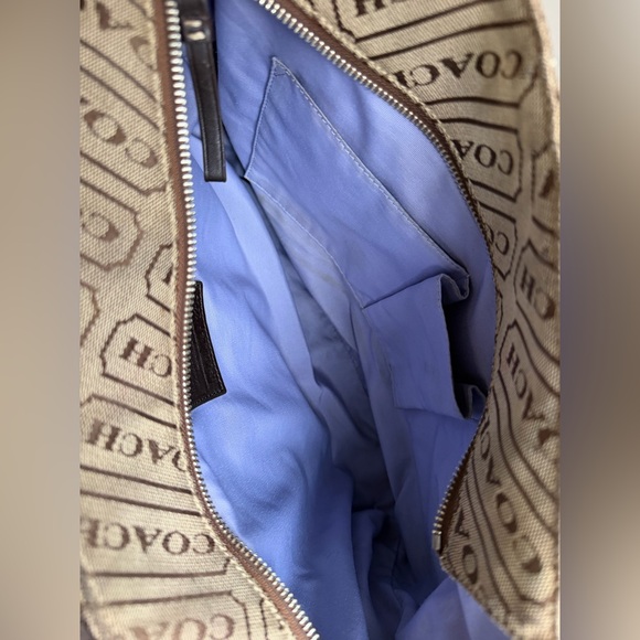 Coach Hamptons Signature Tote F12253 Brown Canvas Leather Trim Shoulder Bag Y2K - Picture 8 of 11